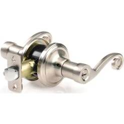 Ace Scroll Satin Nickel Entry Lockset 1-3/4 In.