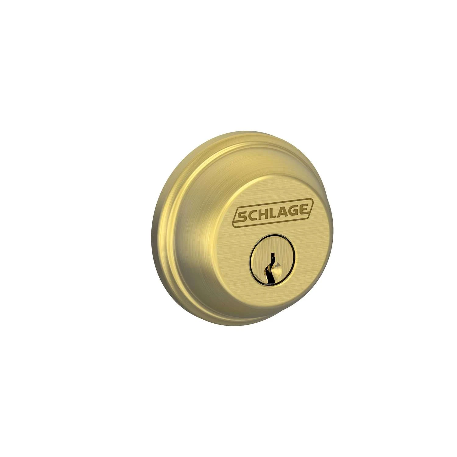 Schlage Satin Brass Brass Single Cylinder Deadbolt 1 Schlage Satin Brass Brass Single Cylinder Deadbolt