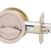 Kwikset Satin Nickel Metal Indoor Round Bed/Bath Pocket Door Lock