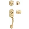 Kwikset SmartKey Montara/Juno Polished Brass Entry Handleset KW1 1-3/4 In.