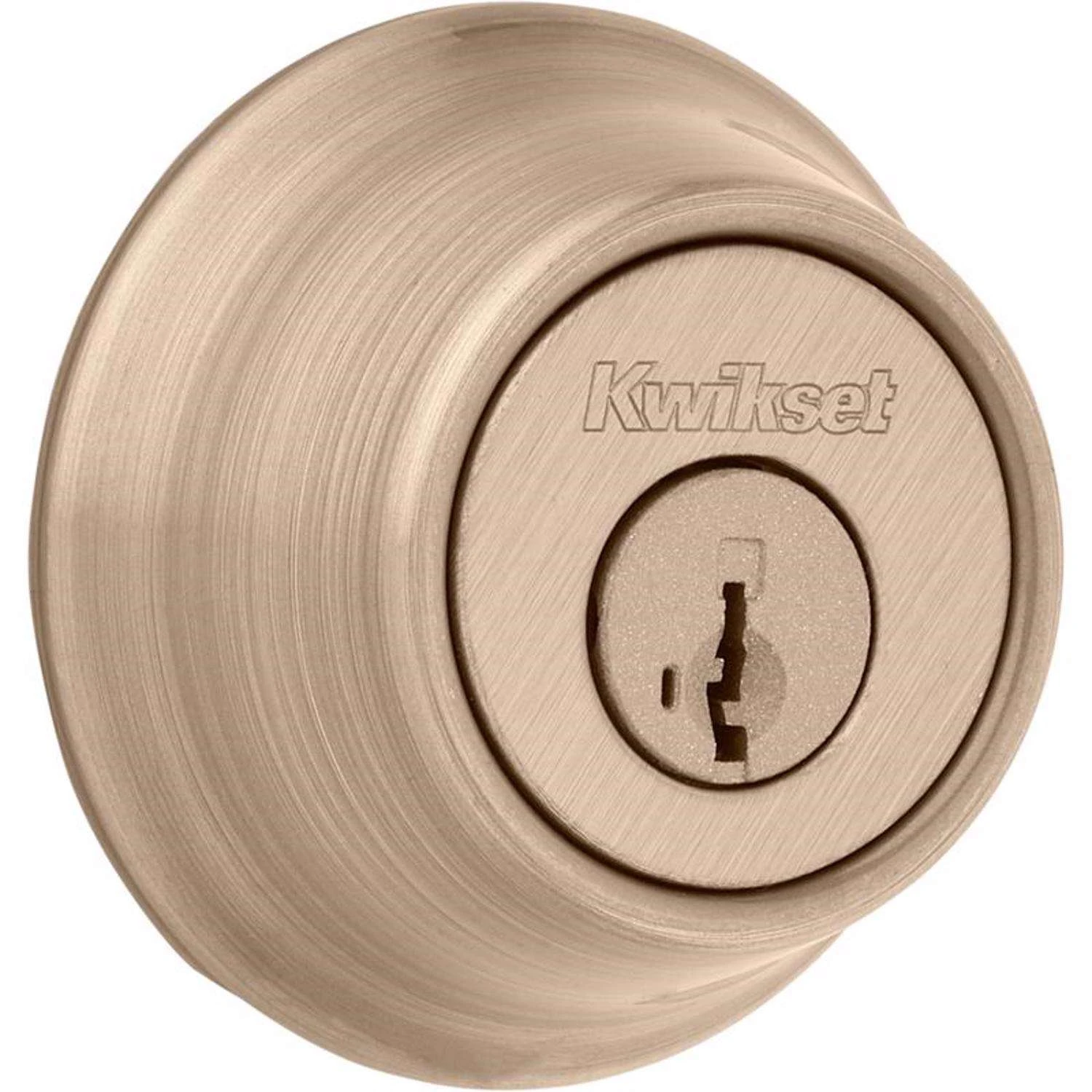 Kwikset SmartKey Security Antique Brass Metal Single Cylinder Deadbolt 2 Kwikset SmartKey Security Antique Brass Metal Single Cylinder Deadbolt - Image 2