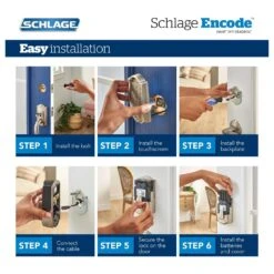 Schlage Encode Satin Nickel Metal WiFi Deadbolt With Greenwich Trim -Irwim Door Locks Shop 0829ca7e 74cc 43e2 8103 7b7a3945a164