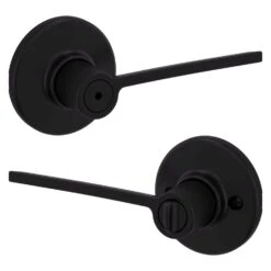 Kwikset Ladera Matte Black Bed And Bath Lever Right Or Left Handed -Irwim Door Locks Shop 09295f59 5ac6 472a a271 376155276f31