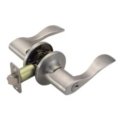 Design House Springdale Wave Satin Nickel Entry Lever 1-3/4 In.