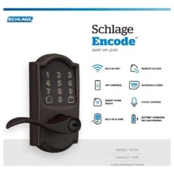 Schlage Encode Aged Bronze Metal WiFi Deadbolt With Accent Lever -Irwim Door Locks Shop 11081048 6d3b 438d 9262 e5b451ae762f