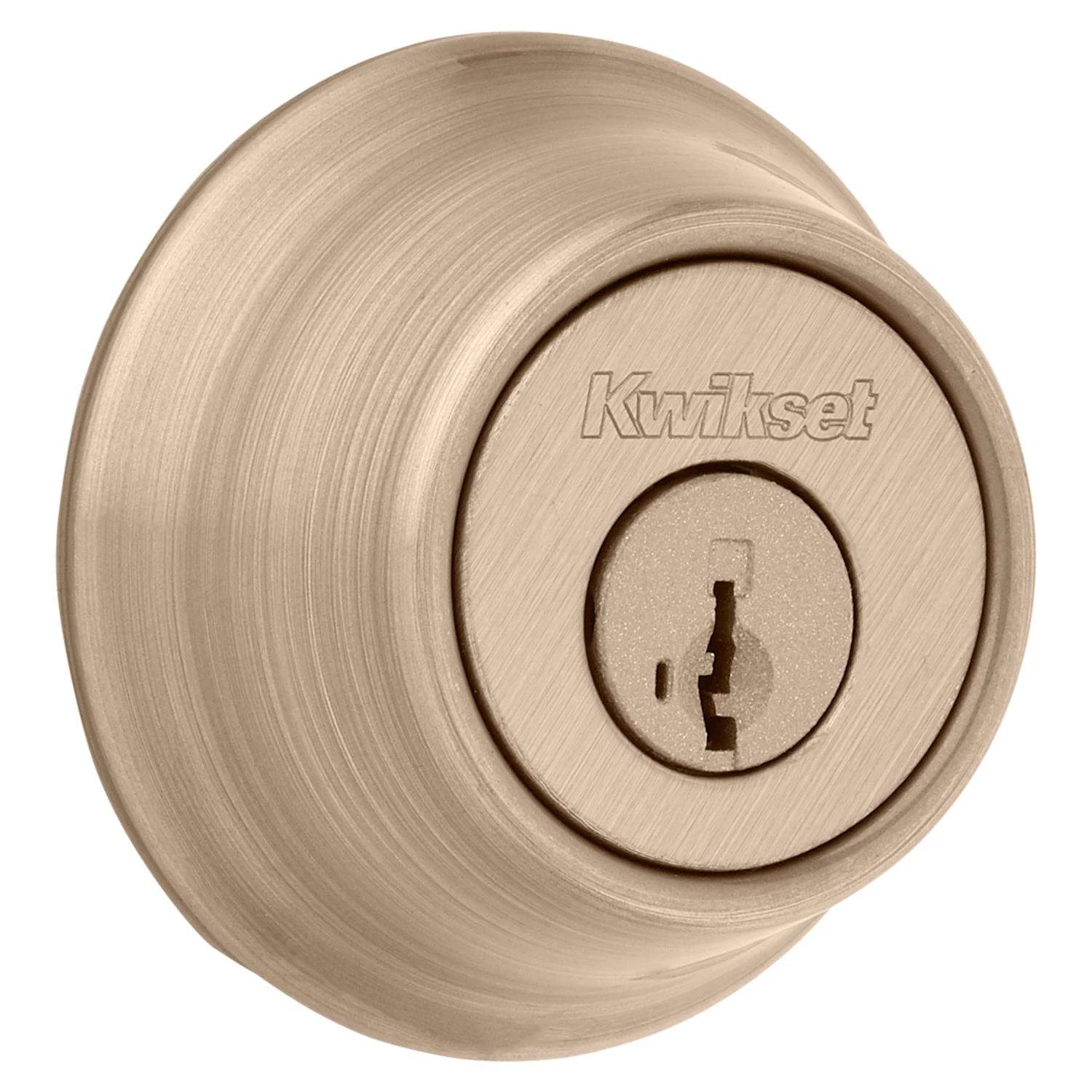 Kwikset SmartKey Security Antique Brass Metal Double Cylinder Deadbolt 2 Kwikset SmartKey Security Antique Brass Metal Double Cylinder Deadbolt - Image 2