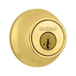 Kwikset SmartKey Polished Brass Metal Deadbolt