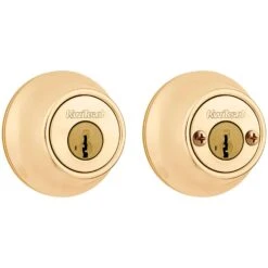 Kwikset SmartKey Security Polished Brass Metal Double Cylinder Deadbolt -Irwim Door Locks Shop 17d8aaa3 7a4a 49b7 9cdc 6879192c89fb