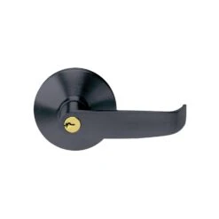 Tell Matte Black Keyed Entry Lever 2 In.