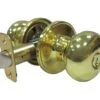 Faultless Mushroom Polished Brass Entry Knobs Right Handed
