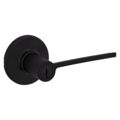 Kwikset Ladera Matte Black Keyed Entry Lever 2-3/4 In.