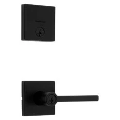 Kwikset Halifax Matte Black Zinc Lever And Single Cylinder Deadbolt