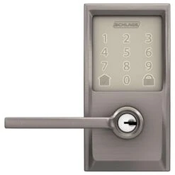 Schlage Encode Satin Nickel Metal WiFi Deadbolt With Latitude Lever