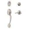 Schlage Plymouth, Accent Satin Nickel Entry Handleset 1-3/4 In.