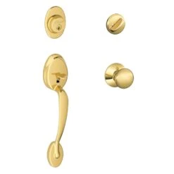 Schlage Plymouth Bright Brass Handleset Right Or Left Handed
