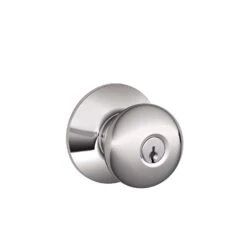 Schlage Plymouth Polished Chrome Entry Knobs 1-3/4 In.