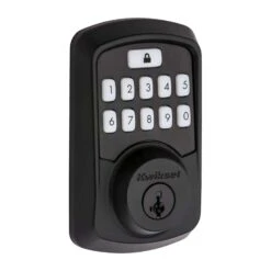 Kwikset Aura Matte Black Metal Bluetooth Keypad Entry Smart Lock -Irwim Door Locks Shop 29691573 4d49 479b bb6e e050706389eb