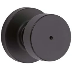 Kwikset Signature Series Pismo Knob X Round Rose Iron Black Privacy Lockset Right Or Left Handed
