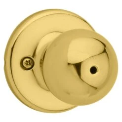 Kwikset Polo Polished Brass Privacy Knob Right Or Left Handed