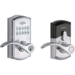 Kwikset SmartKey Satin Chrome Metal Electronic Touch Pad Entry Lever -Irwim Door Locks Shop 3338531e 4052 4872 b2cc 83f2290de2c3