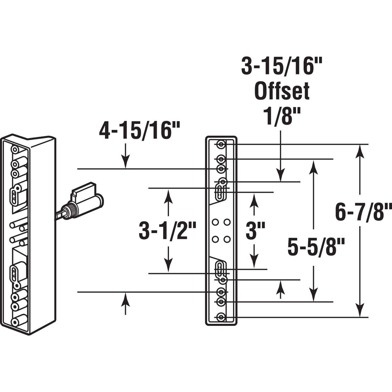 Prime-Line Painted Diecast Indoor And Outdoor Pull And Keyed Locking Unit 2 Prime-Line Painted Diecast Indoor And Outdoor Pull And Keyed Locking Unit - Image 2