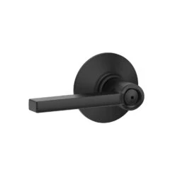 Schlage Latitude Matte Black Bed And Bath Lever Right Or Left Handed