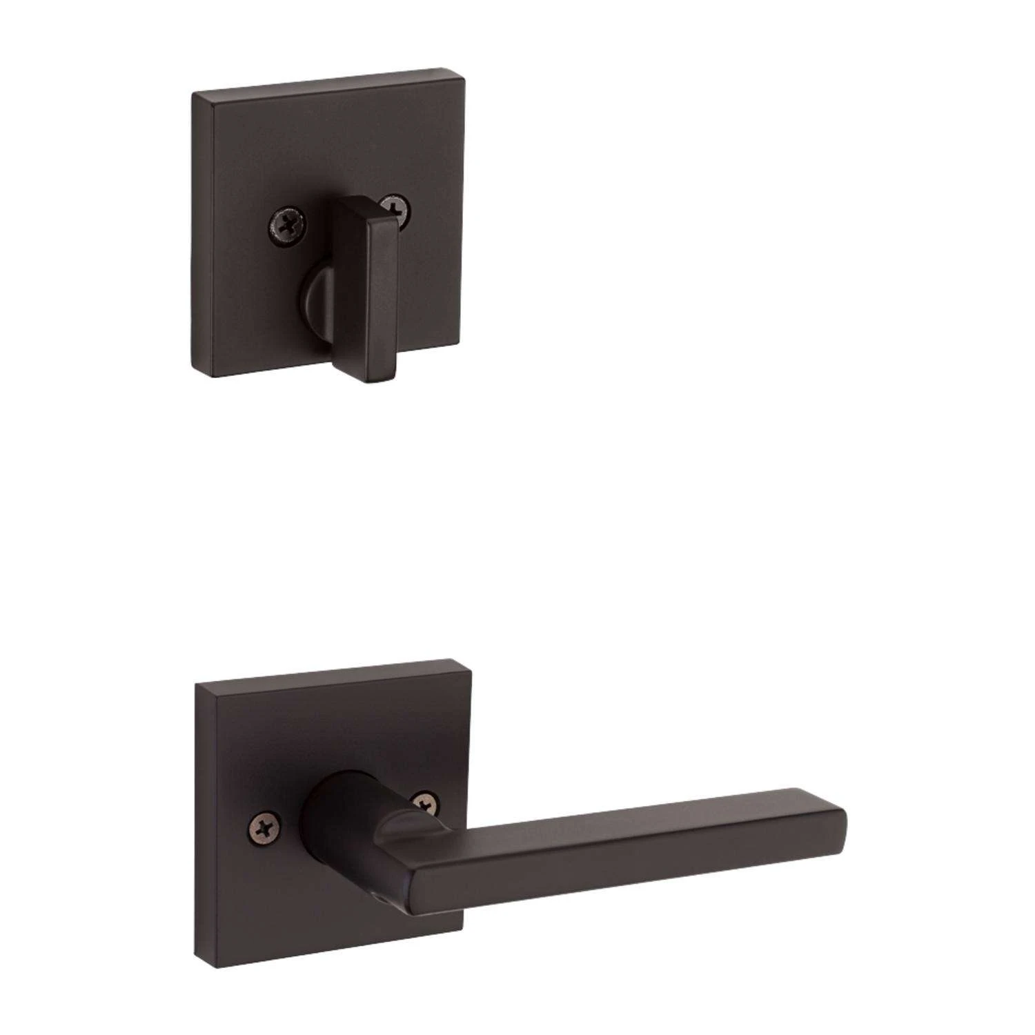 Kwikset Matte Black Entry Handleset KW1 1-3/4 In. 1 Kwikset Matte Black Entry Handleset KW1 1-3/4 In.
