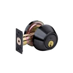 Tell DB 2051 Matte Black Steel Entry Knob And Single Cylinder Deadbolt