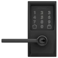 Schlage Encode Matte Black Metal WiFi Deadbolt With Latitude Lever