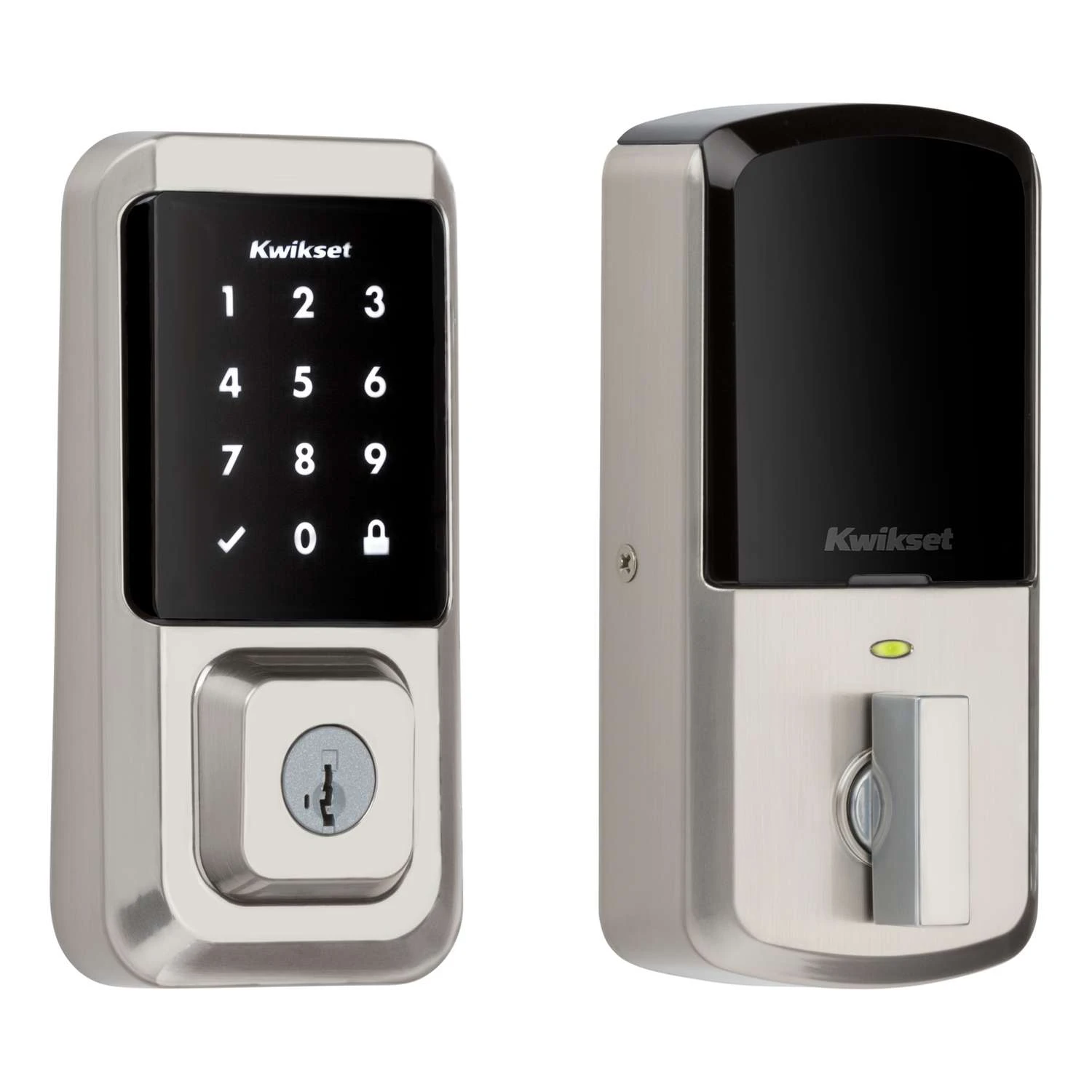 Kwikset SmartKey Halo Satin Nickel Metal Touchscreen Deadbolt 3 Kwikset SmartKey Halo Satin Nickel Metal Touchscreen Deadbolt - Image 3