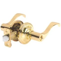 Ace Wave Polished Brass Privacy Lever Right Or Left Handed