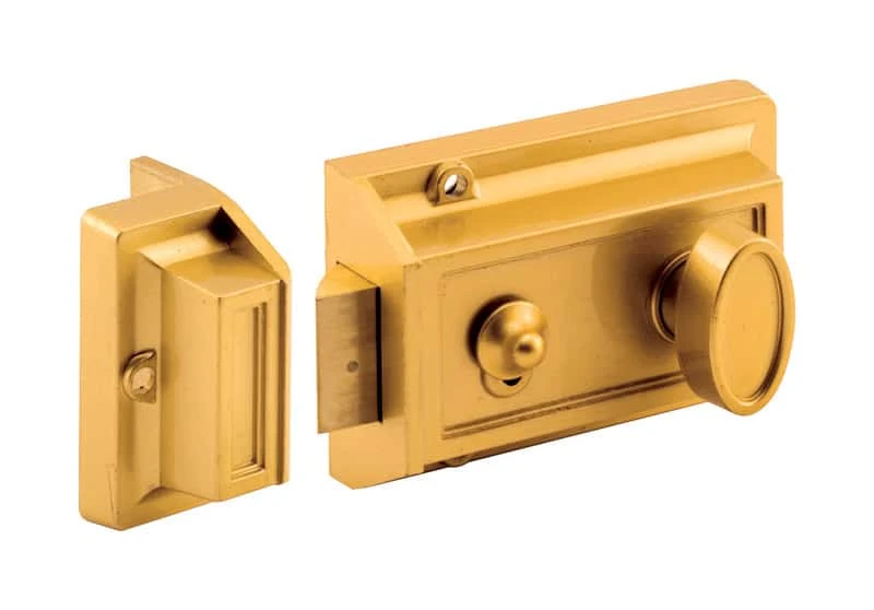 Prime-Line Defender Security Brushed Brass Diecast Night Latch 1 Prime-Line Defender Security Brushed Brass Diecast Night Latch