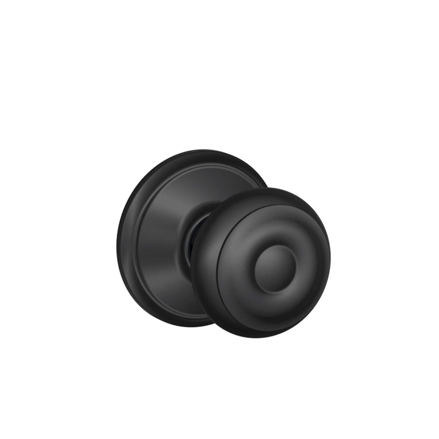 Schlage F-Series Georgian Matte Black Passage Knob Right Or Left Handed 2 Schlage F-Series Georgian Matte Black Passage Knob Right Or Left Handed - Image 2