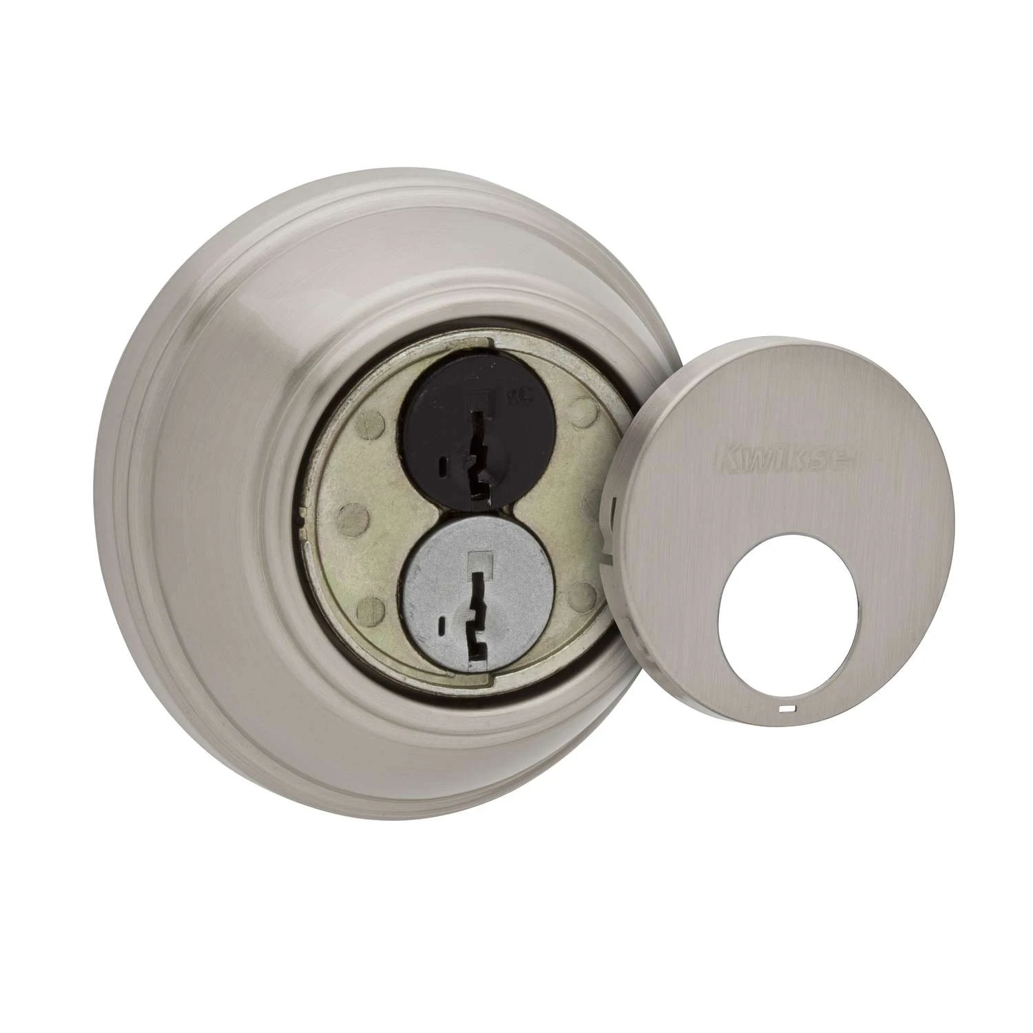 Kwikset SmartKey Satin Nickel Metal Deadbolt 2 Kwikset SmartKey Satin Nickel Metal Deadbolt - Image 2