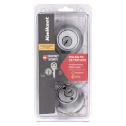 Kwikset SmartKey Security Satin Chrome Metal Double Cylinder Deadbolt