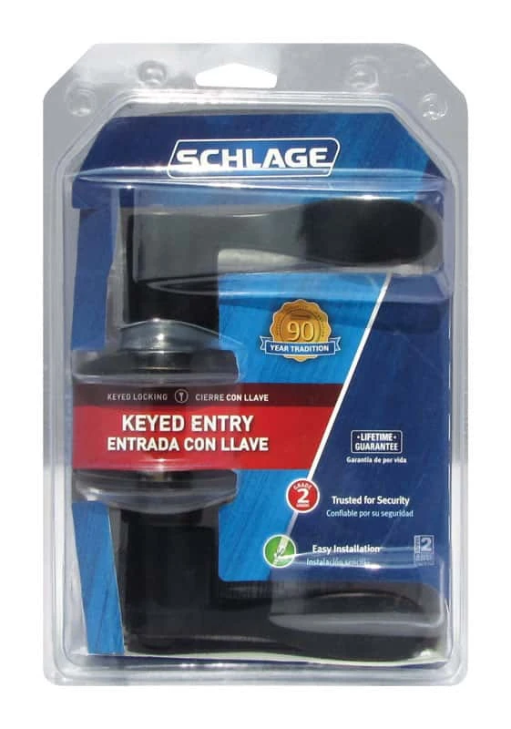 Schlage Accent Aged Bronze Entry Lockset 1-3/4 In. 2 Schlage Accent Aged Bronze Entry Lockset 1-3/4 In. - Image 2