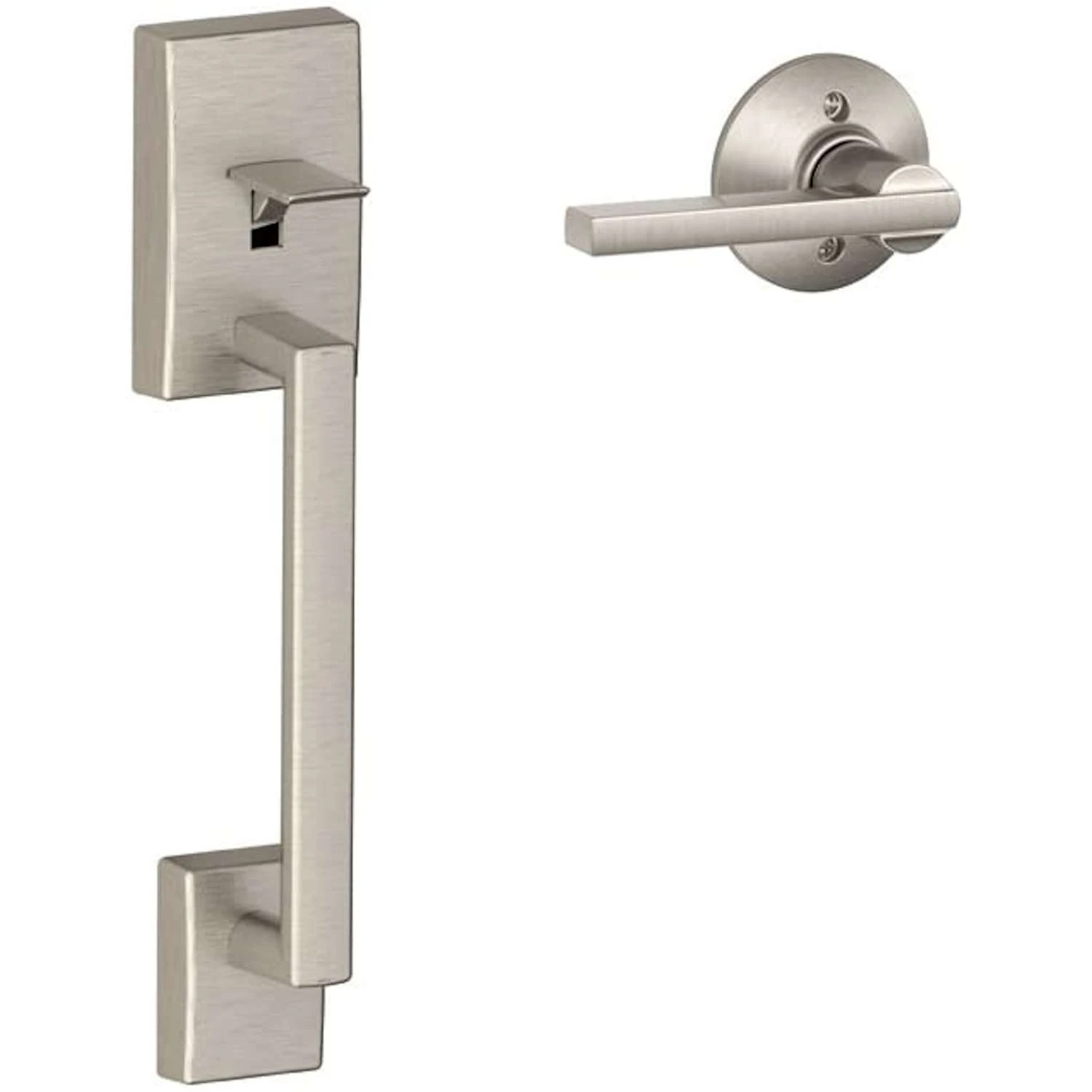 Schlage Century Satin Nickel Handleset 1-3/4 In. 1 Schlage Century Satin Nickel Handleset 1-3/4 In.