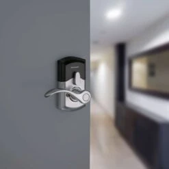Kwikset SmartKey Satin Chrome Metal Electronic Touch Pad Entry Lever -Irwim Door Locks Shop 5c4a49c1 3335 47f3 b052 7677ac97edfe