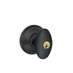 Schlage Sienna Aged Bronze Entry Knobs 1-3/4 In.