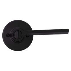 Kwikset Ladera Matte Black Bed And Bath Lever Right Or Left Handed -Irwim Door Locks Shop 61220dfd 5cce 4bca b8bc b349c05be0ed