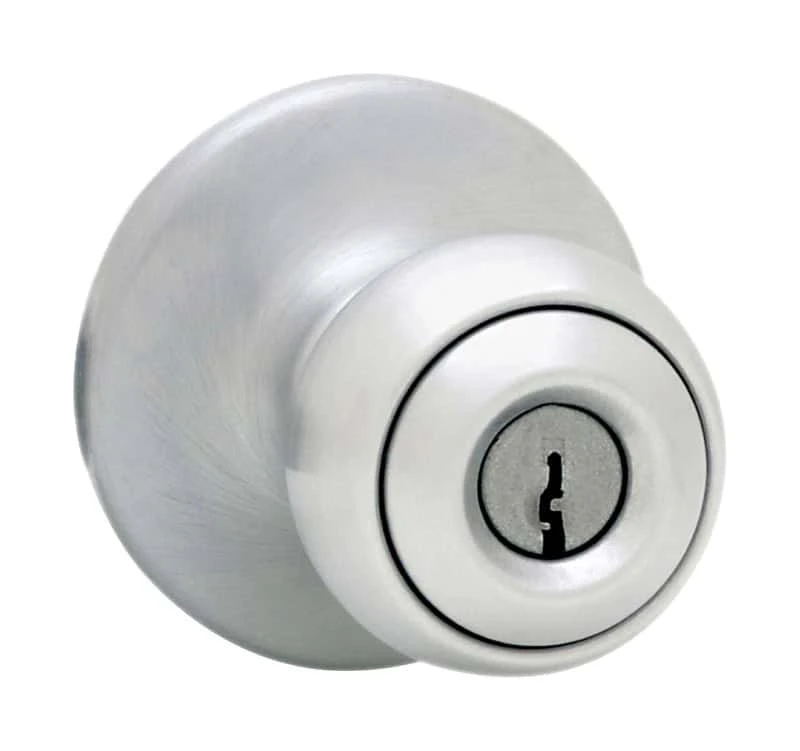 Kwikset Polo Satin Chrome Entry Knobs 1-3/4 In. 2 Kwikset Polo Satin Chrome Entry Knobs 1-3/4 In. - Image 2