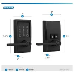 Schlage Encode Matte Black Metal WiFi Deadbolt With Latitude Lever -Irwim Door Locks Shop 68e9f92a e2e7 429b 9c67 c56fb8821eb7