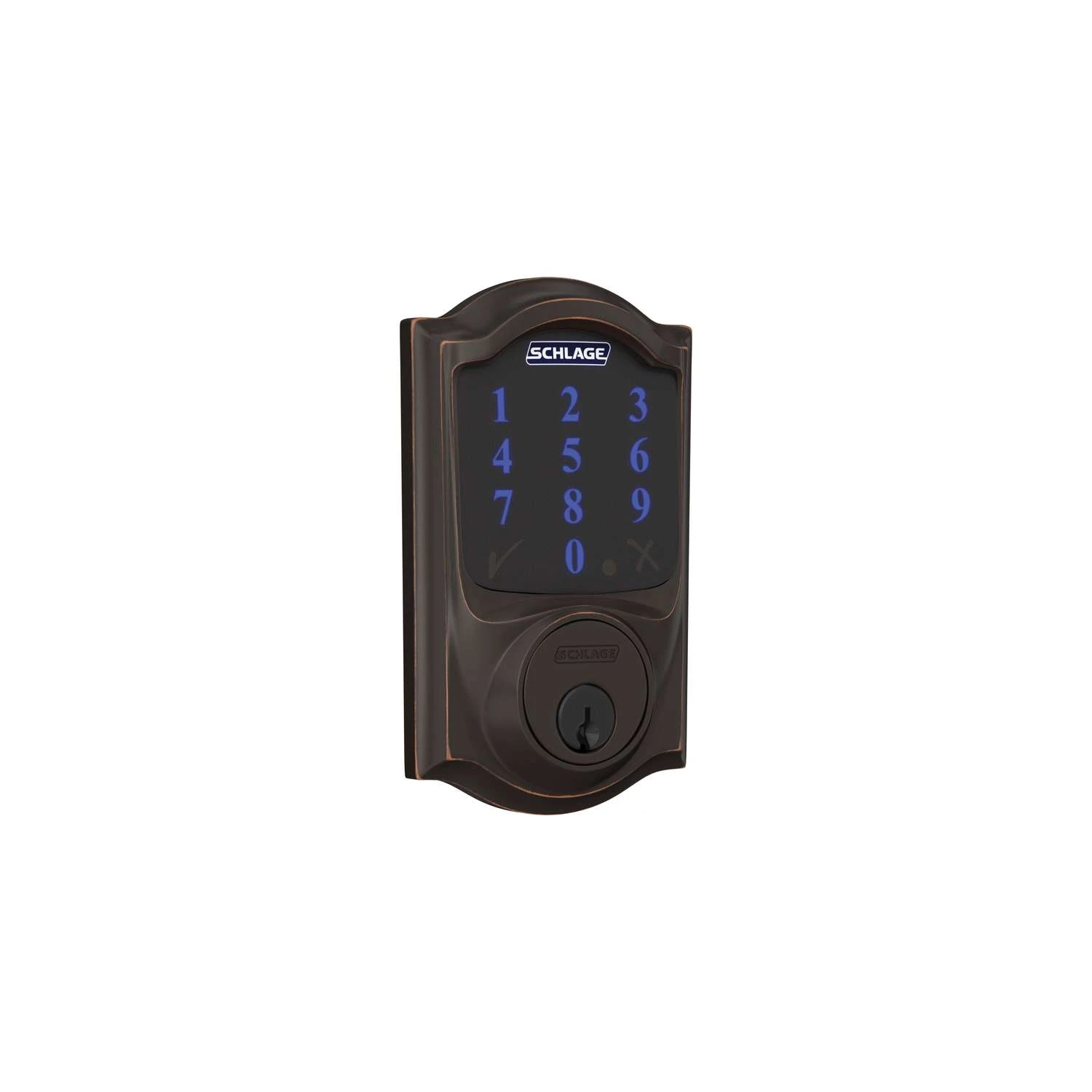 Schlage Aged Bronze Zinc Deadbolt W/Alarm 1 Schlage Aged Bronze Zinc Deadbolt W/Alarm