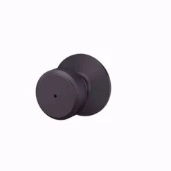 Schlage Bowery Matte Black Bed And Bath Knob Right Or Left Handed