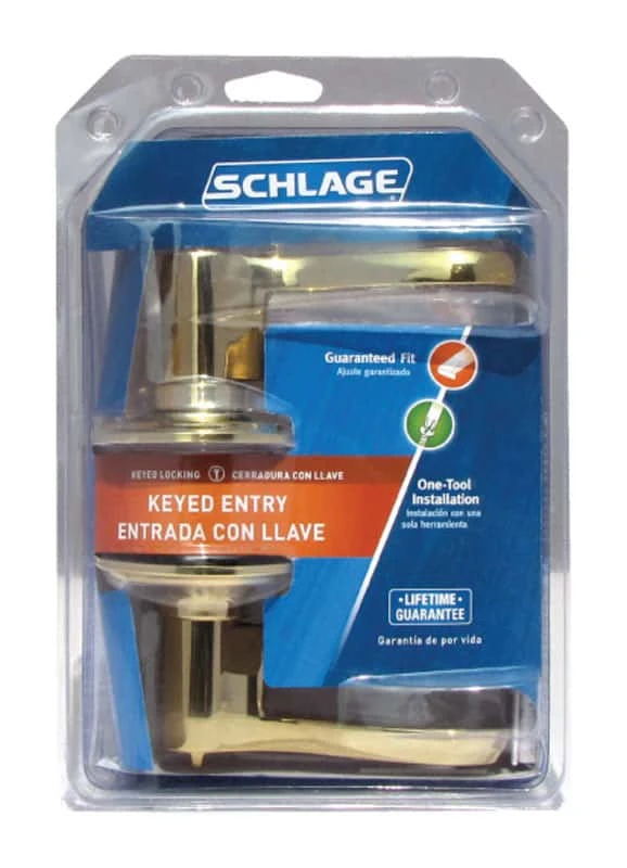 Schlage Flair Bright Brass Entry Lockset 1-3/4 In. 2 Schlage Flair Bright Brass Entry Lockset 1-3/4 In. - Image 2