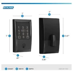 Schlage Encode Plus Matte Black Metal WiFi Deadbolt With Century Trim -Irwim Door Locks Shop 768f74fe b23b 4327 b920 0f7f4c60e6e6