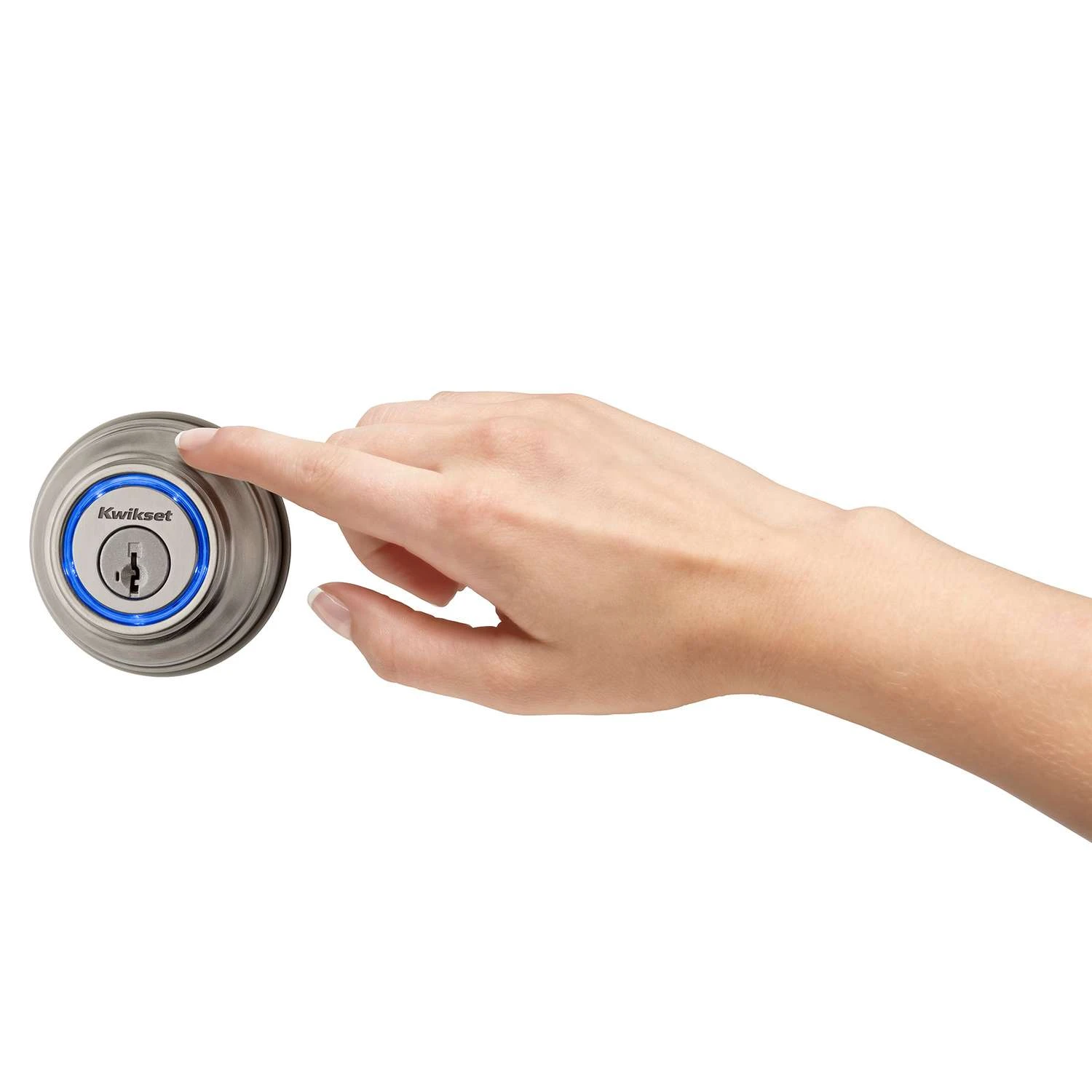 Kwikset SmartKey Satin Nickel Metal Single Cylinder Deadbolt 4 Kwikset SmartKey Satin Nickel Metal Single Cylinder Deadbolt - Image 4