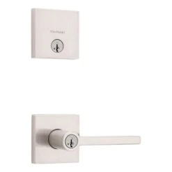 Kwikset Halifax Satin Nickel Zinc Lever And Single Cylinder Deadbolt