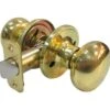 Faultless Mushroom Polished Brass Passage Door Knob Right Handed