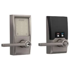 Schlage Encode Satin Nickel Metal WiFi Deadbolt With Latitude Lever -Irwim Door Locks Shop 7f842df7 15dc 4dc1 89c4 f8f83b5d955b
